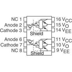 600mA Gate Driver Optical Coupling 5000Vrms 2 Channel 16-SO - 2