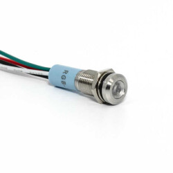 LED Panel Indicator Red, Green, Blue (RGB) Clear 24V 15mA Red, 15mA Green, 15mA Blue Wire Leads - 6.000