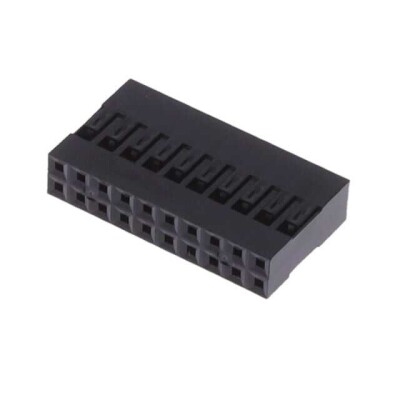 20 Position Rectangular Housing Connector Receptacle Black 0.100