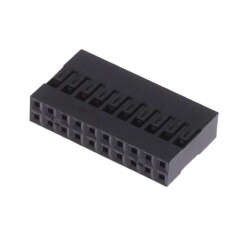 20 Position Rectangular Housing Connector Receptacle Black 0.100