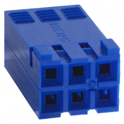6 Position Rectangular Housing Connector Receptacle Blue 0.100