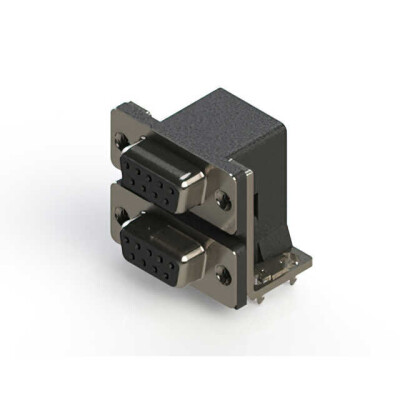 9, 9 Position D-Sub - Stacked Receptacle, Female Sockets Connector - 1