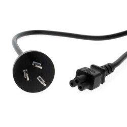 6.73' (2.05m) Power Cord Black AS3112 To IEC 320-C5 H05VV-F - 1