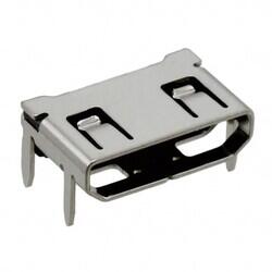 HDMI - Mini Receptacle Connector 19 Position Surface Mount, Right Angle; Through Hole - 1