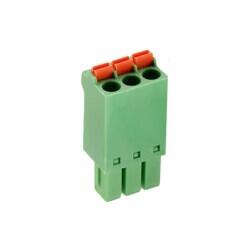 3 Position Terminal Block Plug, Female Sockets 0.138
