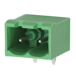 2 Position Terminal Block Header, Male Pins, Shrouded (4 Side) 0.197
