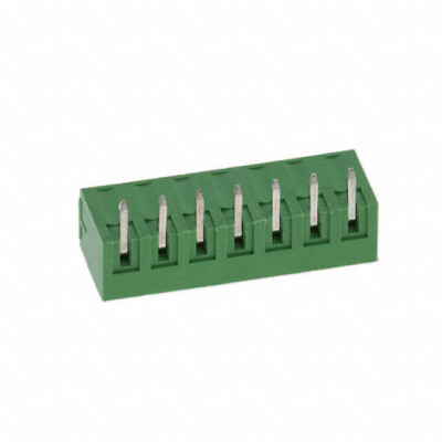 7 Position Terminal Block Header, Male Pins, Shrouded (4 Side) 0.150