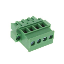 4 Position Terminal Block Plug, Female Sockets 0.197