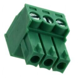3 Position Terminal Block Plug, Female Sockets 0.138