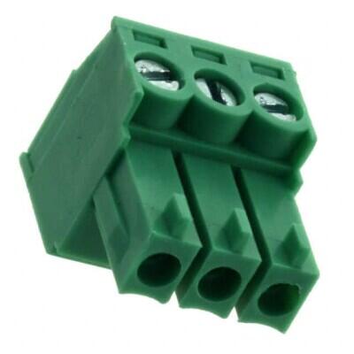 3 Position Terminal Block Plug, Female Sockets 0.138