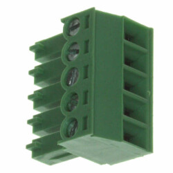 5 Position Terminal Block Plug, Female Sockets 0.150