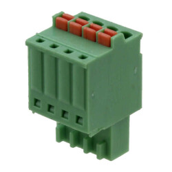 4 Position Terminal Block Plug, Female Sockets 0.098