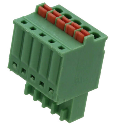 5 Position Terminal Block Plug, Female Sockets 0.098