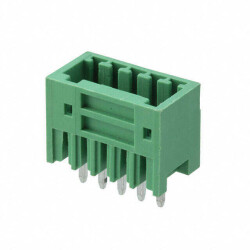 5 Position Terminal Block Header, Male Pins, Shrouded (4 Side) 0.098