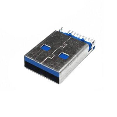 USB-A (USB TYPE-A) USB 3.2 Gen 1 (USB 3.1 Gen 1, Superspeed (USB 3.0)) Plug Connector 9 Position Surface Mount, Right Angle - 1