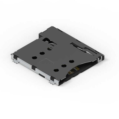 7 (6 + 1) Position Card Connector Micro SIM Surface Mount, Right Angle Gold - 1