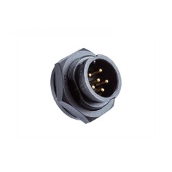 7 Position Circular Connector Receptacle, Male Pins Solder Cup - Amphenol LTW