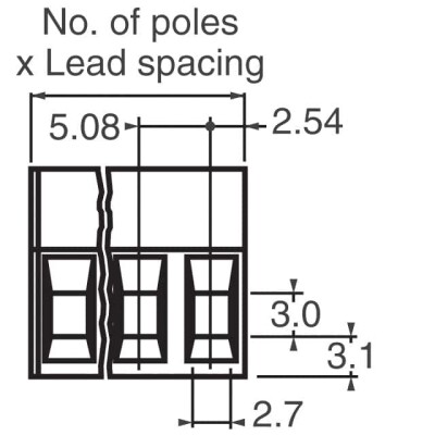 7 Position Terminal Block Plug, Female Sockets 0.200