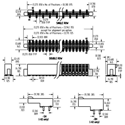 70 Position Receptacle Connector Surface Mount - 3