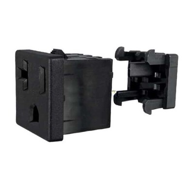 Power Connector Receptacle, Female Sockets NEMA 5-20R Panel Mount, Snap-In - 1