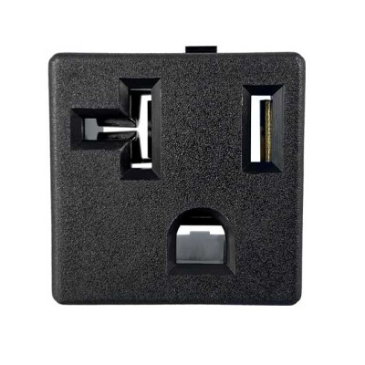 Power Connector Receptacle, Female Sockets NEMA 5-20R Panel Mount, Snap-In - 2