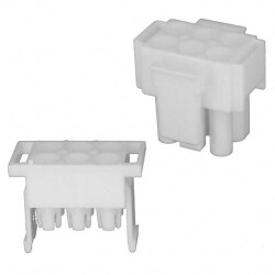 6 Position Rectangular Housing Connector Plug White - TE Connectivity AMP Connectors