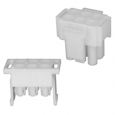 6 Position Rectangular Housing Connector Plug White - 1