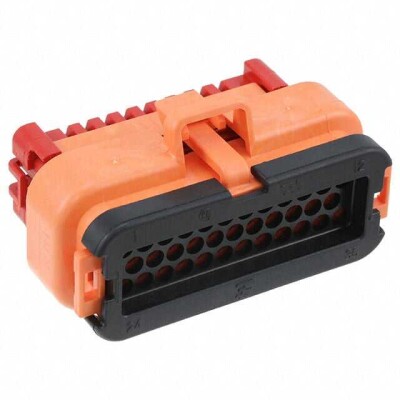 35 Rectangular Connectors - Housings Plug Orange 0.157
