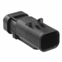 2 Rectangular Connectors - Housings Receptacle Black 0.177