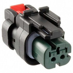 2 Rectangular Connectors - Housings Plug Black 0.177
