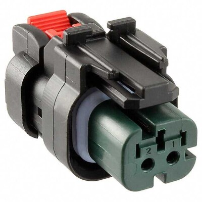 2 Rectangular Connectors - Housings Plug Black 0.177