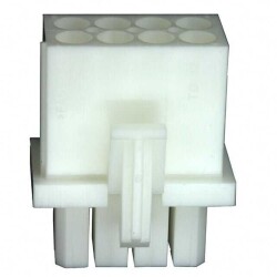 8 Rectangular Connectors - Housings Plug White 0.163