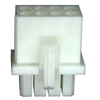 8 Rectangular Connectors - Housings Plug White 0.163