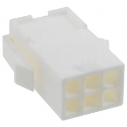 6 Rectangular Connectors - Housings Receptacle Natural 0.163