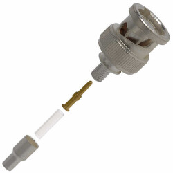 BNC Connector Plug, Male Pin 50 Ohms Free Hanging (In-Line) Crimp - TE Connectivity Aerospace, Defense and Marine