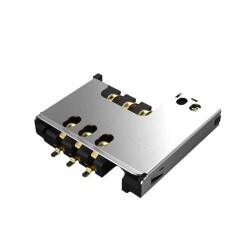 8 (6 + 2) Position Card Connector Mini SIM Surface Mount, Right Angle Gold - GCT