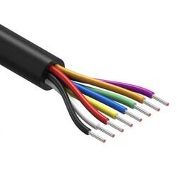 8 Conductor Multi-Conductor Cable Black 22 AWG - 3.28' (1.00m) - 1