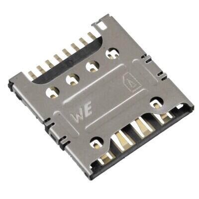 8 Position Card Connector Micro SIM Surface Mount, Right Angle Gold - 1