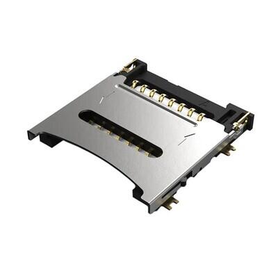 8 Position Card Connector Secure Digital - microSD™ Surface Mount, Right Angle Gold - 1