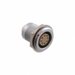 8 Position Circular Connector Receptacle, Female Sockets Solder Cup - LEMO