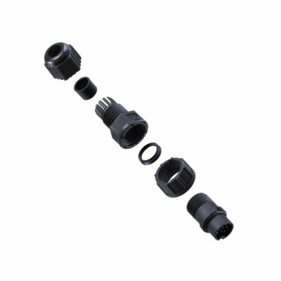 8 Position Circular Connector Plug, Male Pins Solder Cup - 1