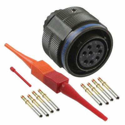 8 Position Circular Connector Plug, Female Sockets Crimp - 1