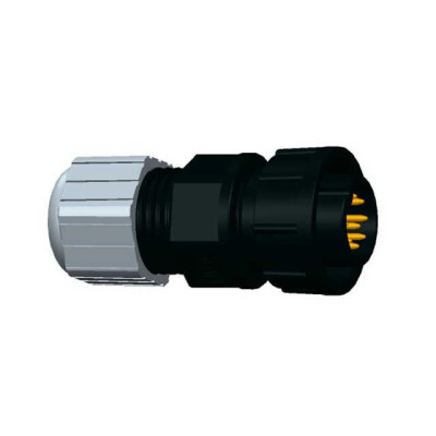 8 Position Circular Connector Receptacle, Male Pins Solder Cup - 1