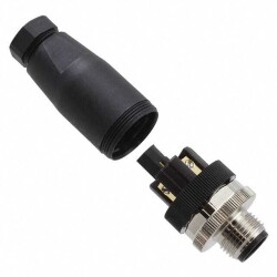 8 Position Circular Connector Receptacle, Male Pins Screw - TE Connectivity AMP Connectors