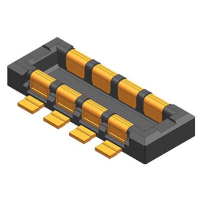 8 (4 + 4 Power) Position Connector Plug, Outer Shroud Contacts Surface Mount Gold - 1