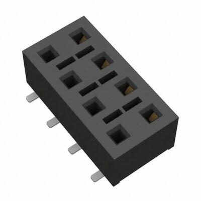 8 Position Receptacle, Bottom Entry Connector Surface Mount - 1