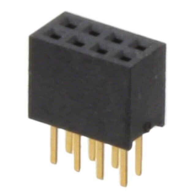 8 Position Receptacle Connector 0.050" (1.27mm) Through Hole Gold