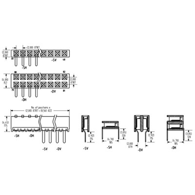 8 Position Receptacle Connector Surface Mount - 3