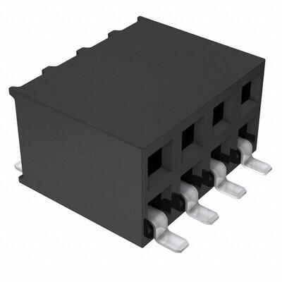 8 Position Receptacle Connector Surface Mount, Right Angle - 1