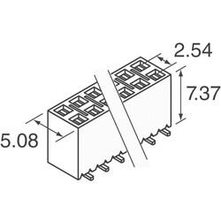 8 Position Receptacle, Pass Through Connector Surface Mount - 1